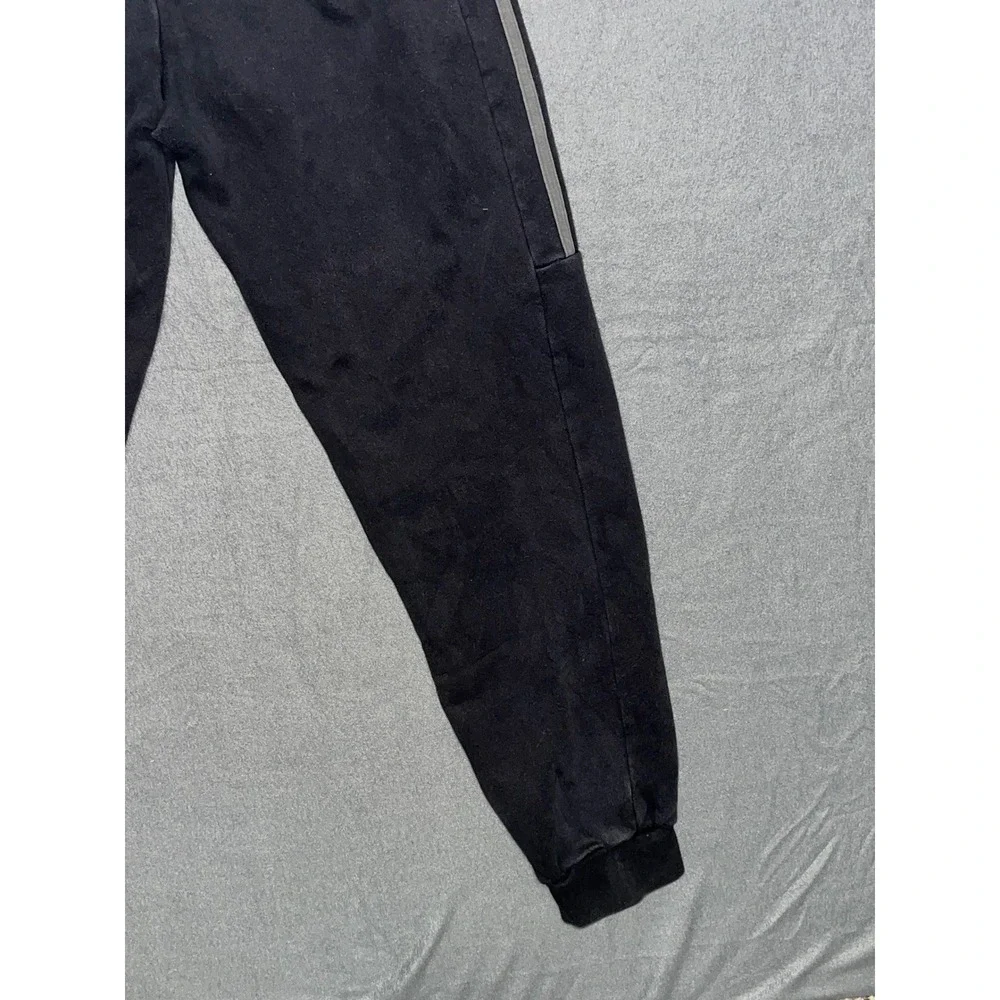Adidas Mens Joggers Black Grey Three Stripe Red Logo Sweatpants Pants